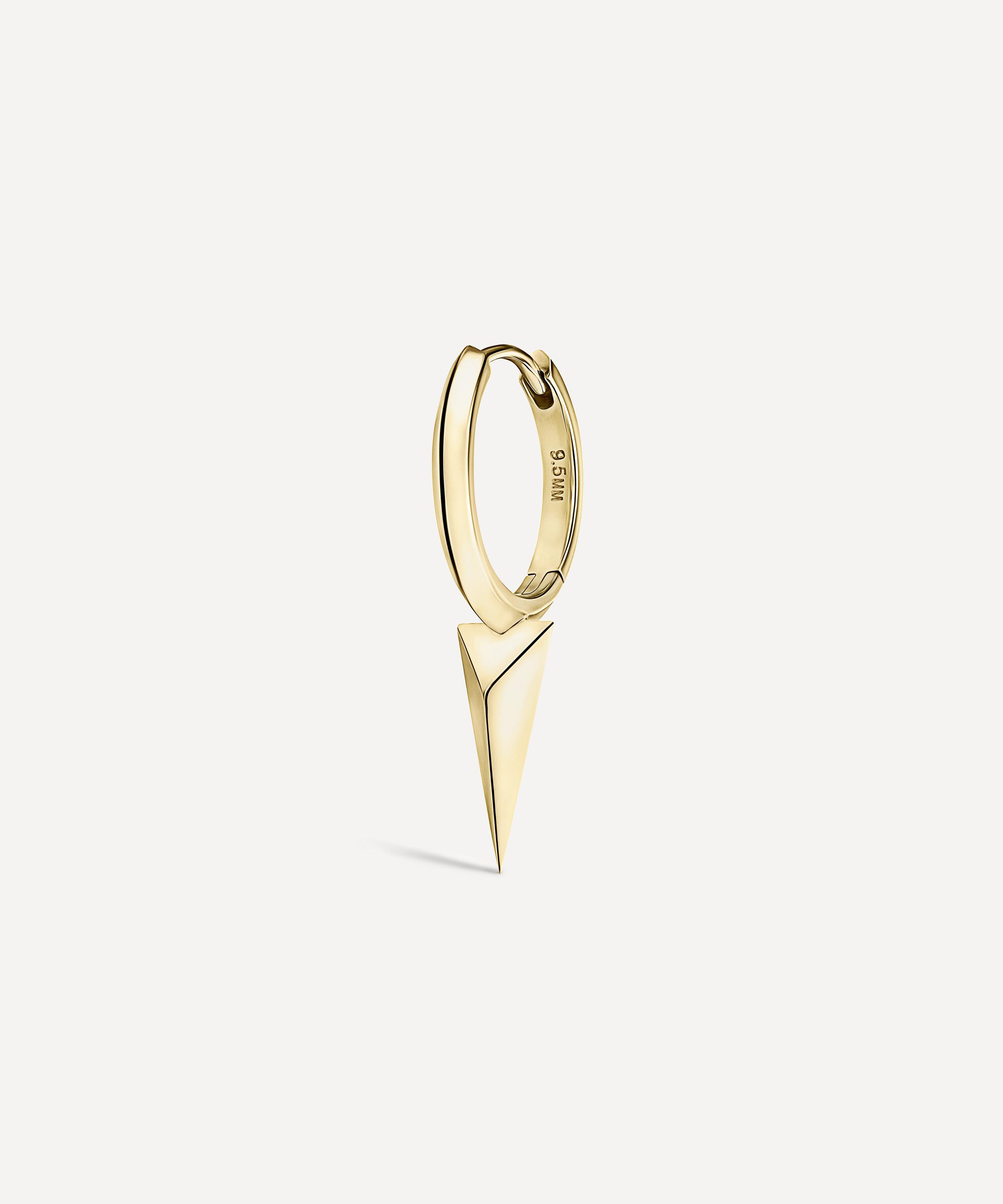 Maria Tash - 14ct 9.5mm Faceted Single Long Spike Hoop Earring image number 0
