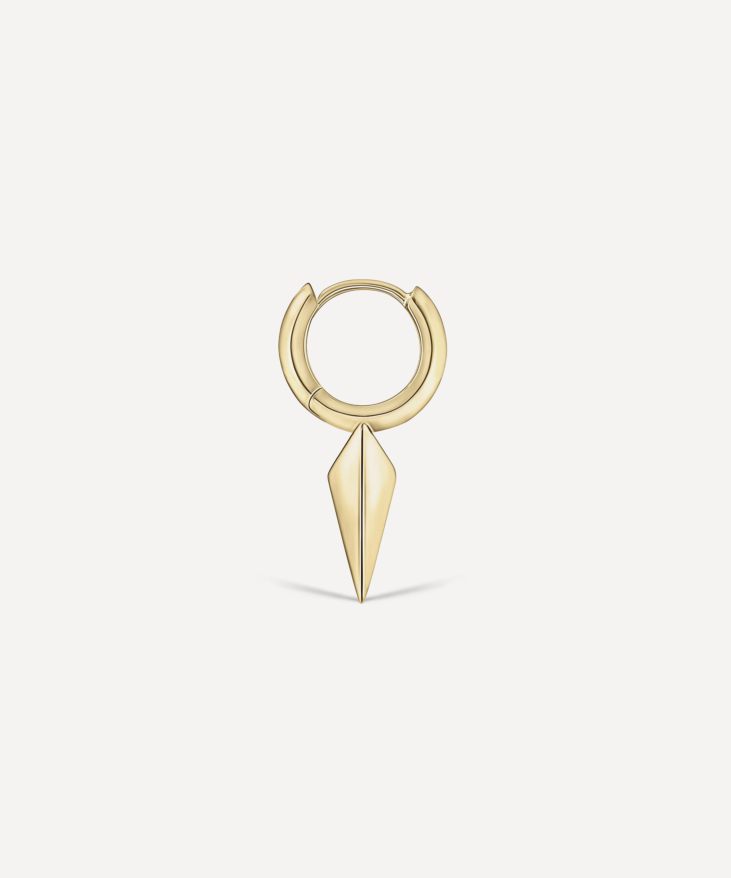 Maria Tash - 14ct 9.5mm Faceted Single Long Spike Hoop Earring image number 2