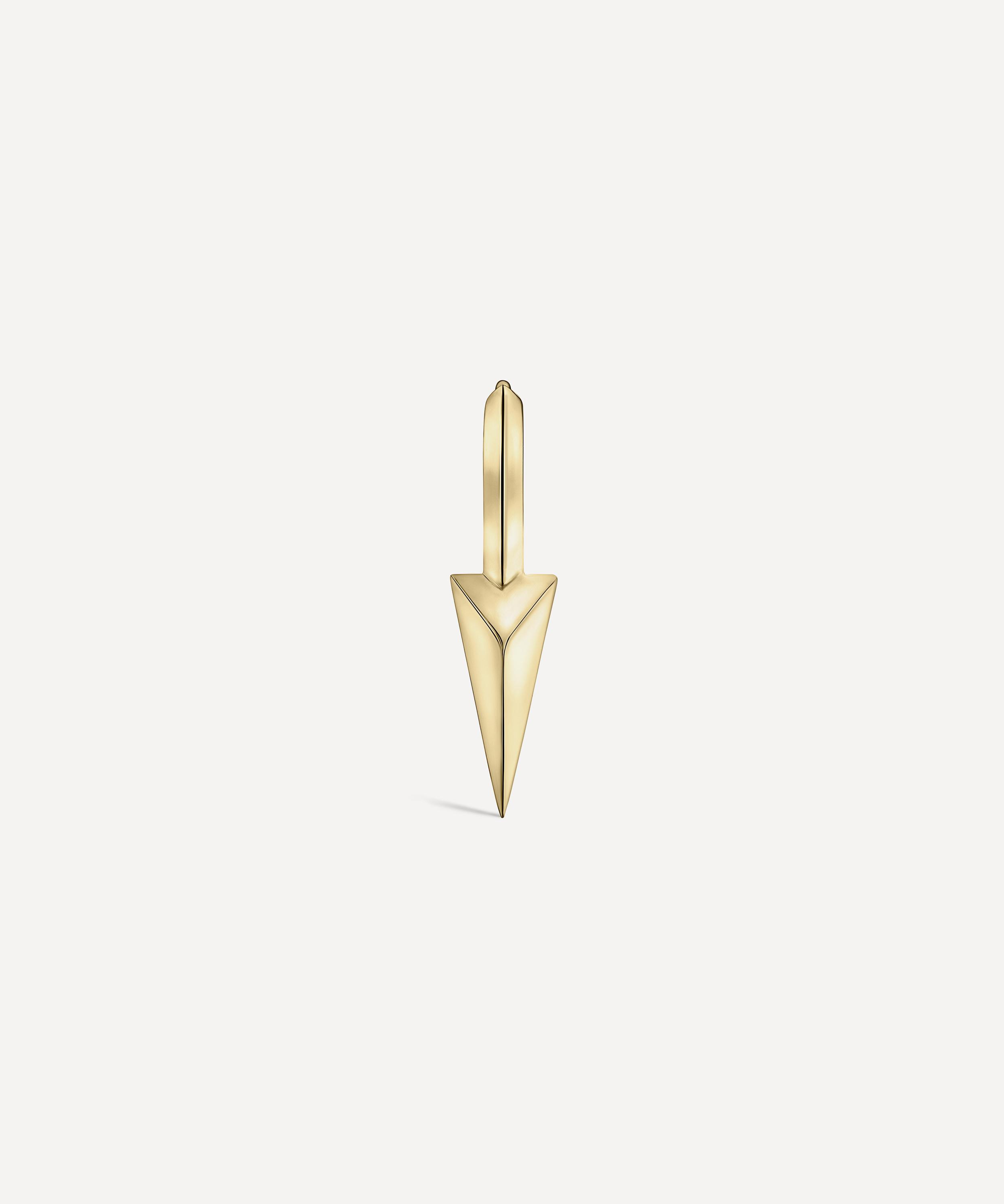 Maria Tash - 14ct 9.5mm Faceted Single Long Spike Hoop Earring image number 3