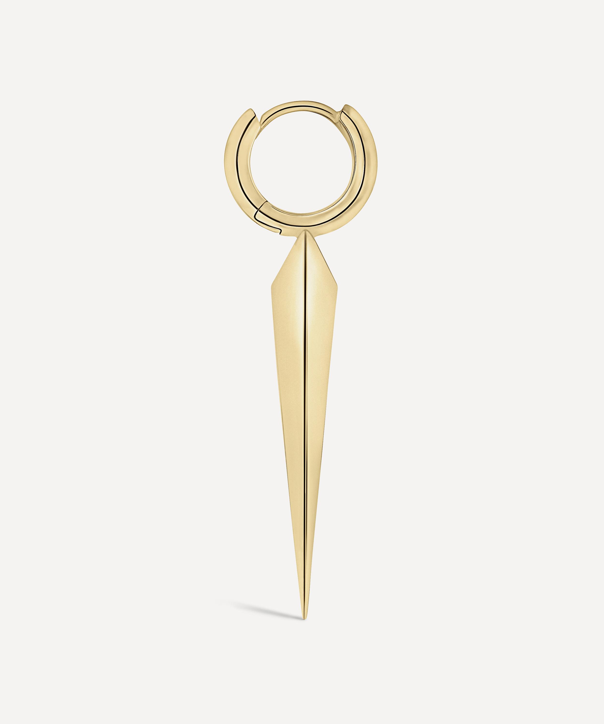 Maria Tash - 14ct 6.5mm Faceted Grand Spike Hoop Earring image number 2