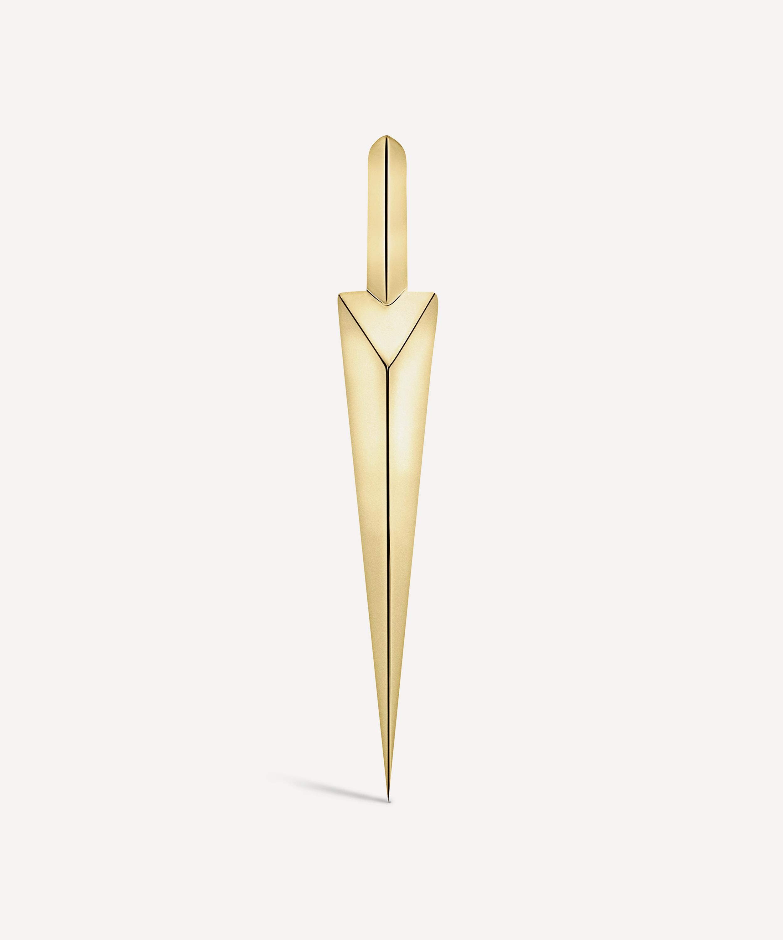Maria Tash - 14ct 6.5mm Faceted Grand Spike Hoop Earring image number 3
