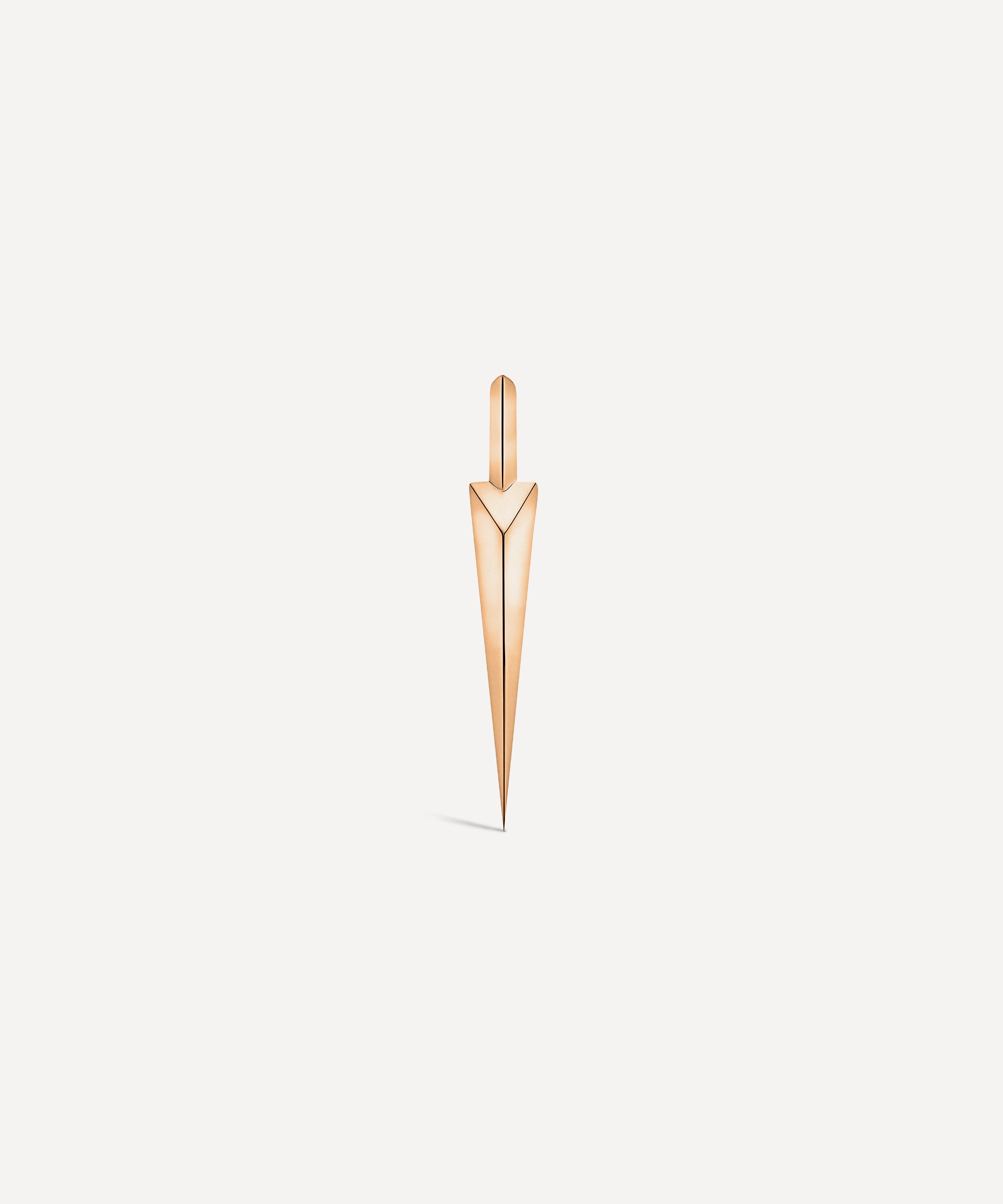 Maria Tash - 14ct 6.5mm Faceted Grand Spike Hoop Earring image number 3