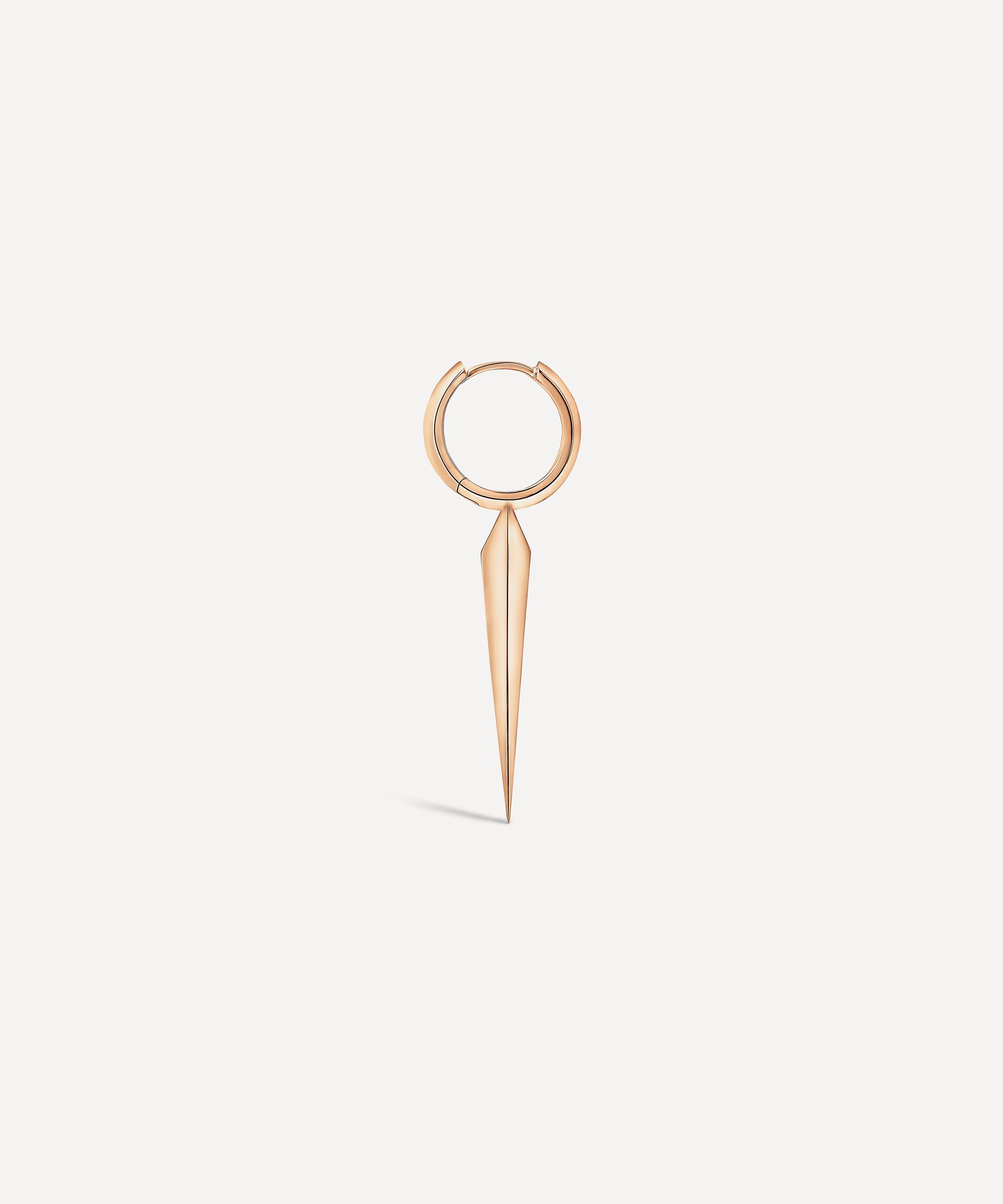 Maria Tash - 14ct 9.5mm Faceted Grand Spike Hoop Earring image number 2