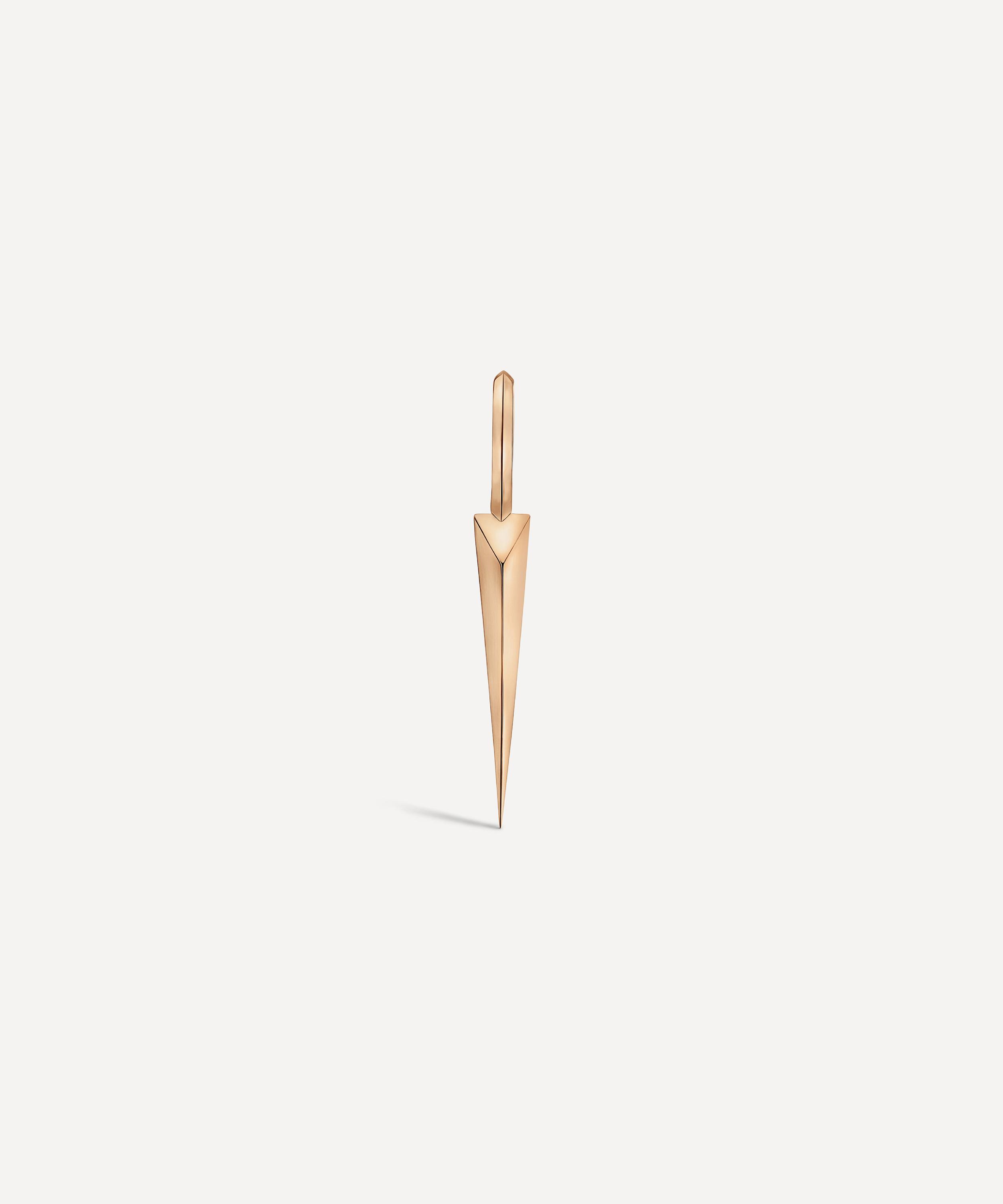 Maria Tash - 14ct 9.5mm Faceted Grand Spike Hoop Earring image number 3