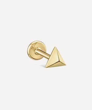 Maria Tash - 14ct 5mm Faceted Triangle Threaded Stud Earring image number 0