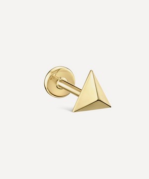 Maria Tash - 14ct 7mm Faceted Triangle Threaded Stud Earring image number 0