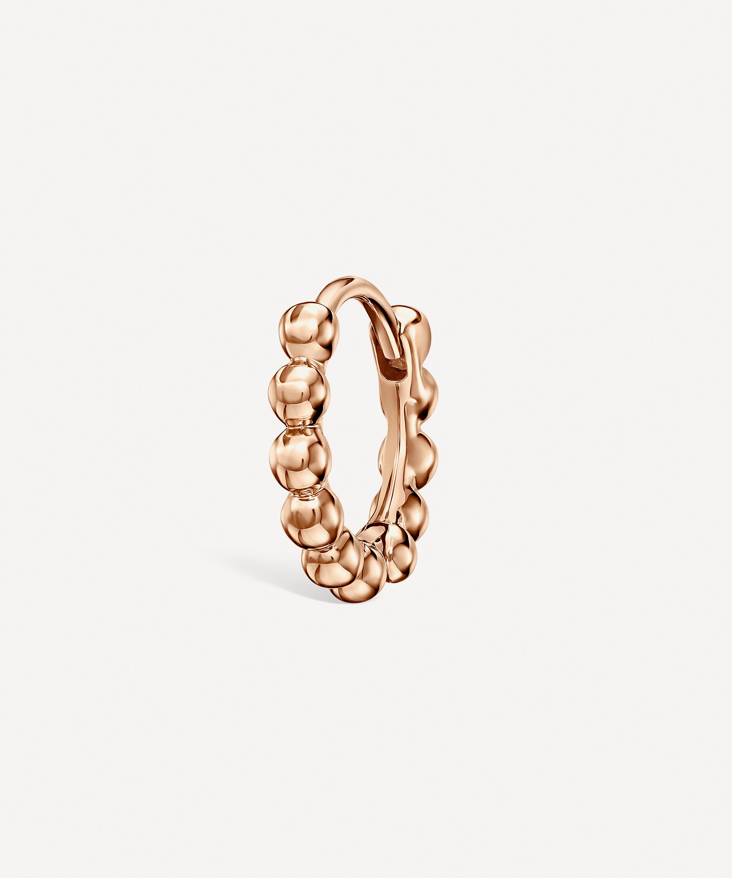 Maria Tash - 14ct Rose Gold 6.5mm Granulated Hoop Earring image number 0
