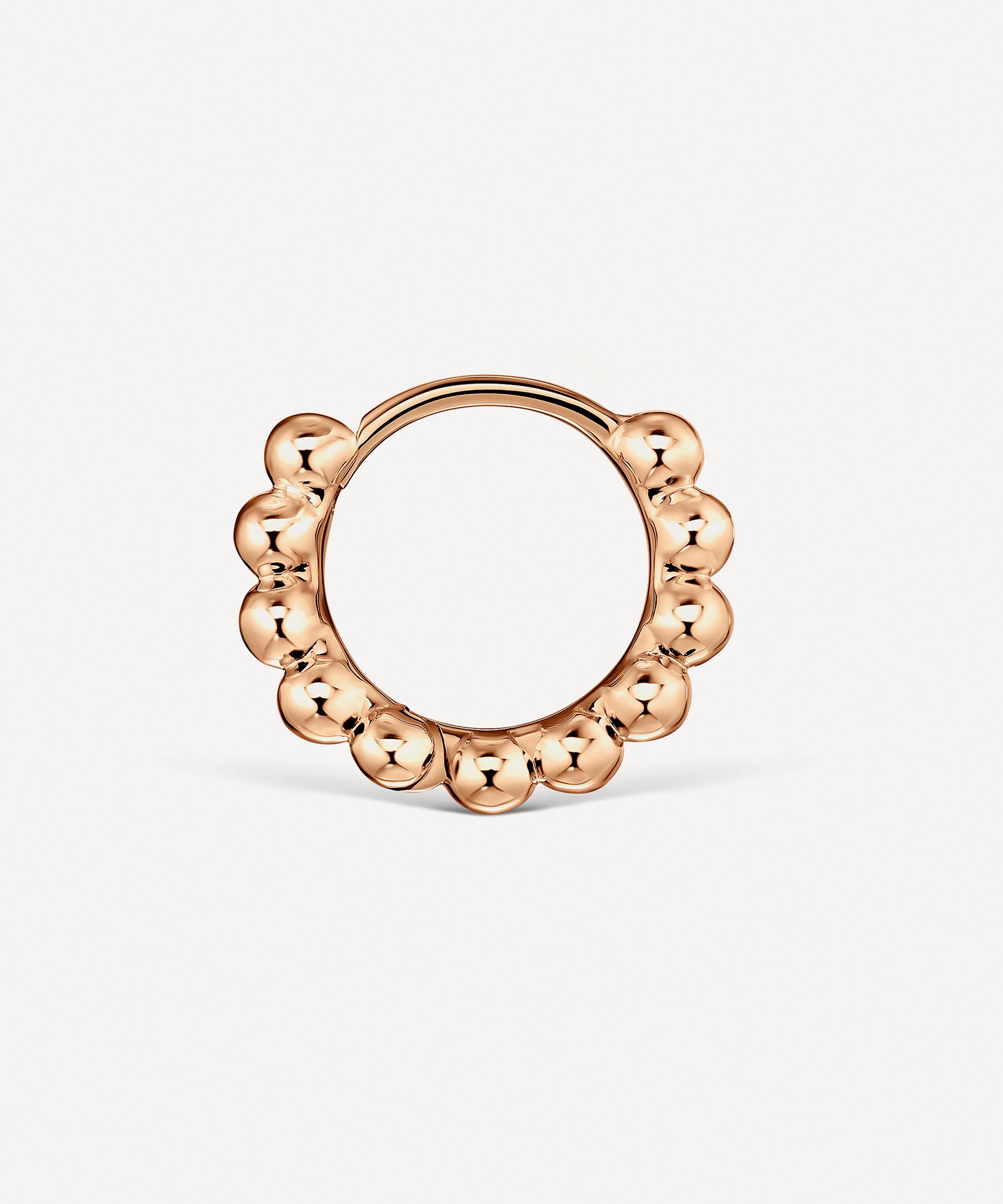 Maria Tash - 14ct Rose Gold 6.5mm Granulated Hoop Earring image number 1