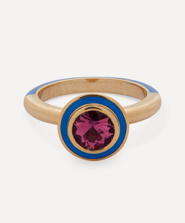 Alice Cicolini - 14ct Gold Candy Lacquer Round Pink Tourmaline Ring image number null