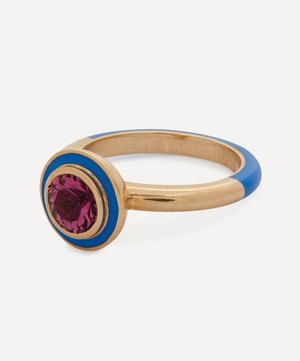 Alice Cicolini - 14ct Gold Candy Lacquer Round Pink Tourmaline Ring image number 2