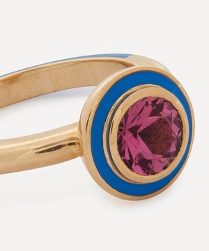 Alice Cicolini - 14ct Gold Candy Lacquer Round Pink Tourmaline Ring image number 3