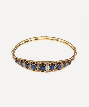 Kojis - 18ct Gold Antique Sapphire and Diamond Bangle Bracelet image number 0