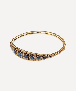 Kojis - 18ct Gold Antique Sapphire and Diamond Bangle Bracelet image number 2
