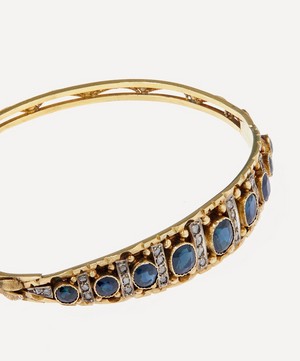 Kojis - 18ct Gold Antique Sapphire and Diamond Bangle Bracelet image number 3