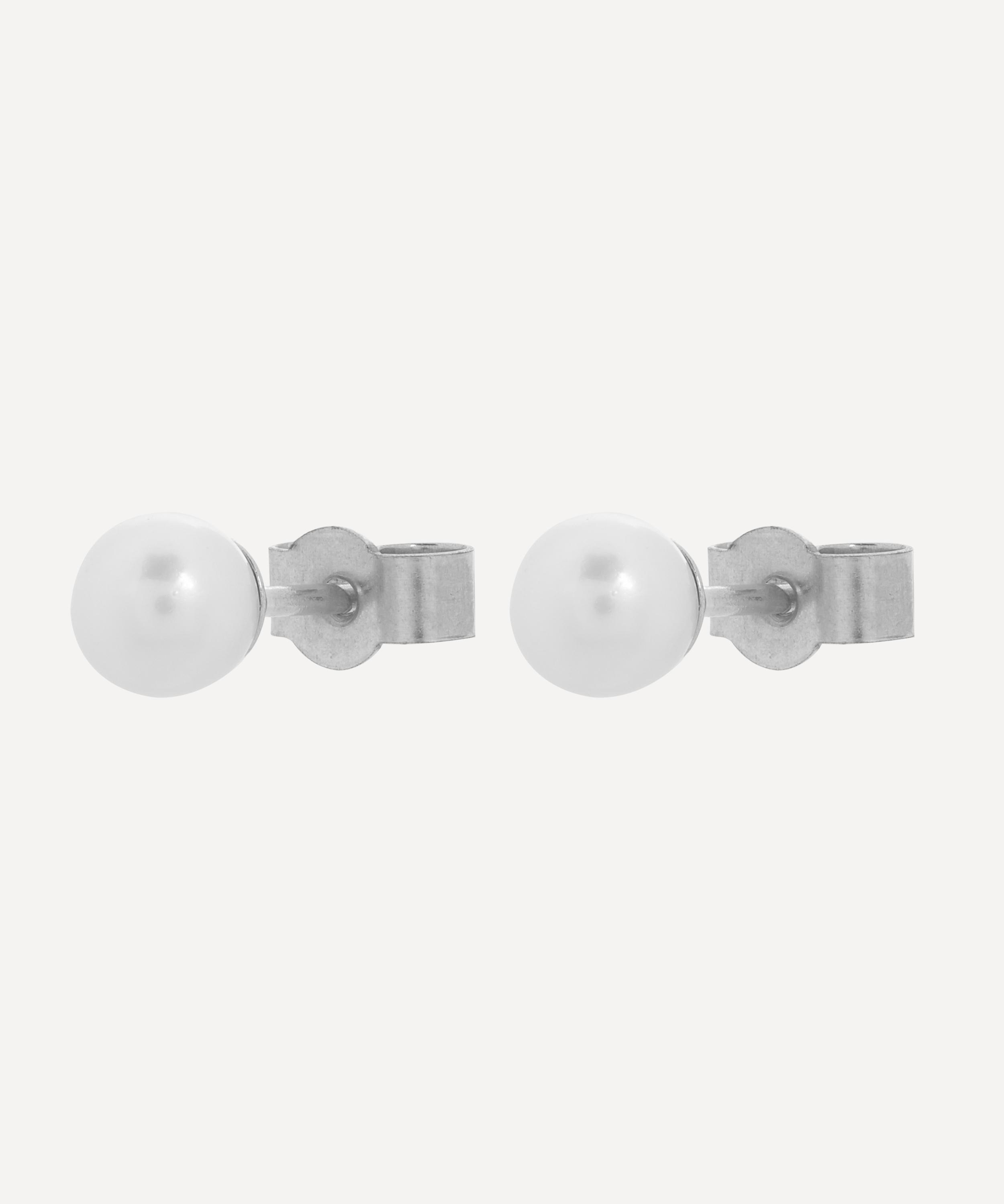 Kojis - 18ct White Gold 4mm Akoya Pearl Stud Earrings image number 2