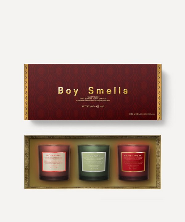 Boy Smells - Festive Votive Scented Candle Set Limited Edition 3 x 85g image number 0