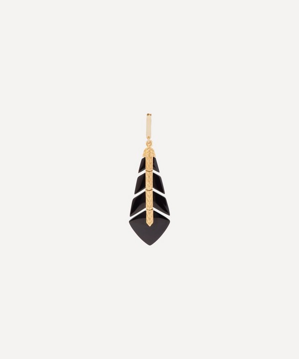 Annoushka - 18ct Gold Flight Feather Black Onyx Charm image number null