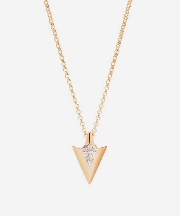 Annoushka - 18ct Gold Deco Arrow Diamond Pendant Necklace image number null