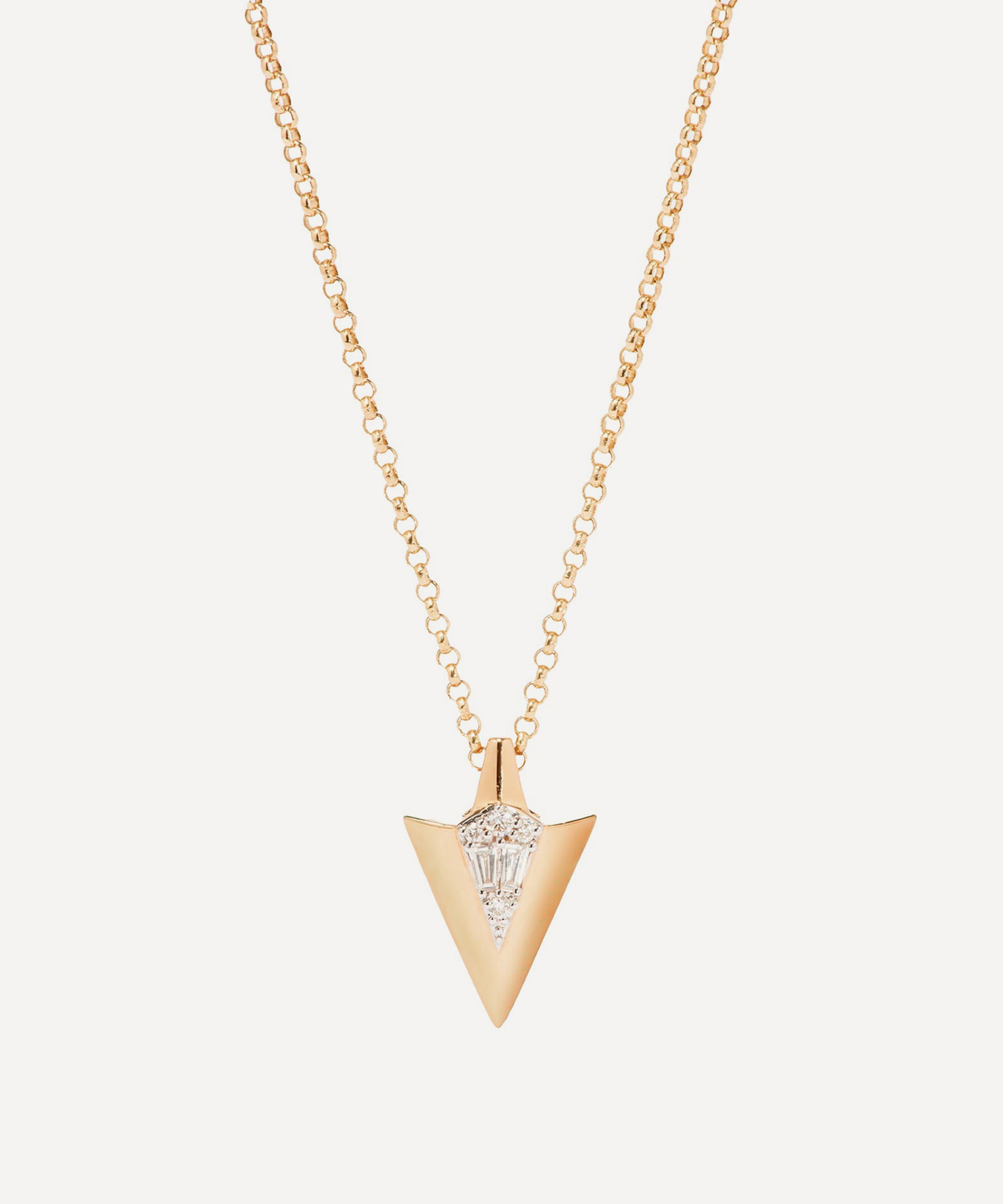 Annoushka - 18ct Gold Deco Arrow Diamond Pendant Necklace