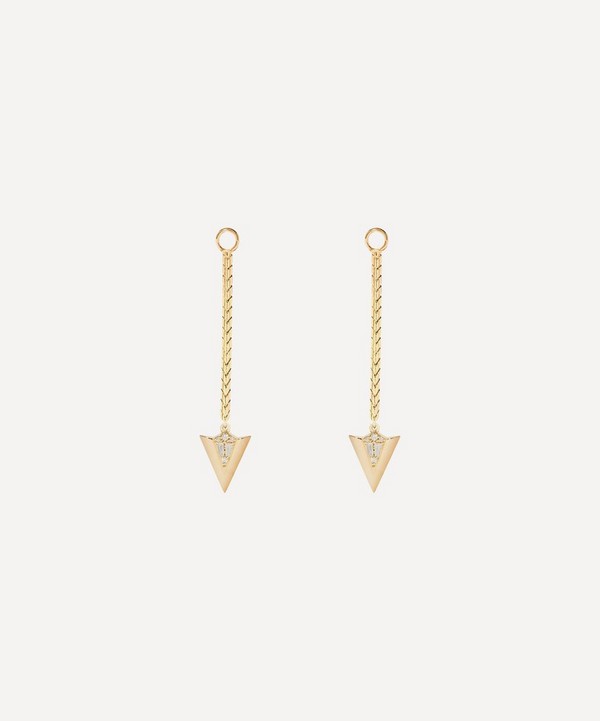 Annoushka - 18ct Gold Flight Long Arrow Diamond Earring Drops image number null