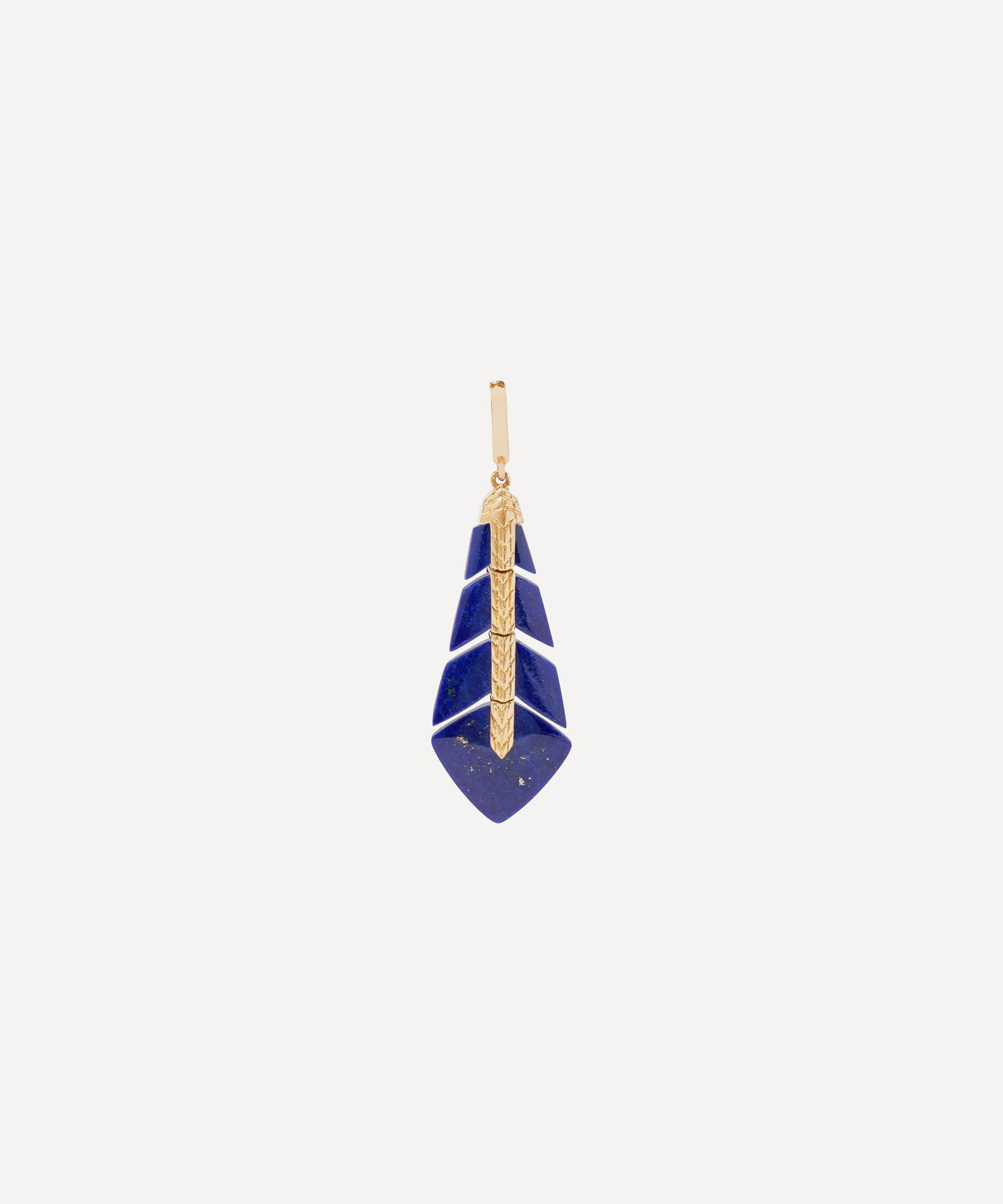 Annoushka - 18ct Gold Flight Feather Lapis Lazuli Charm image number 0