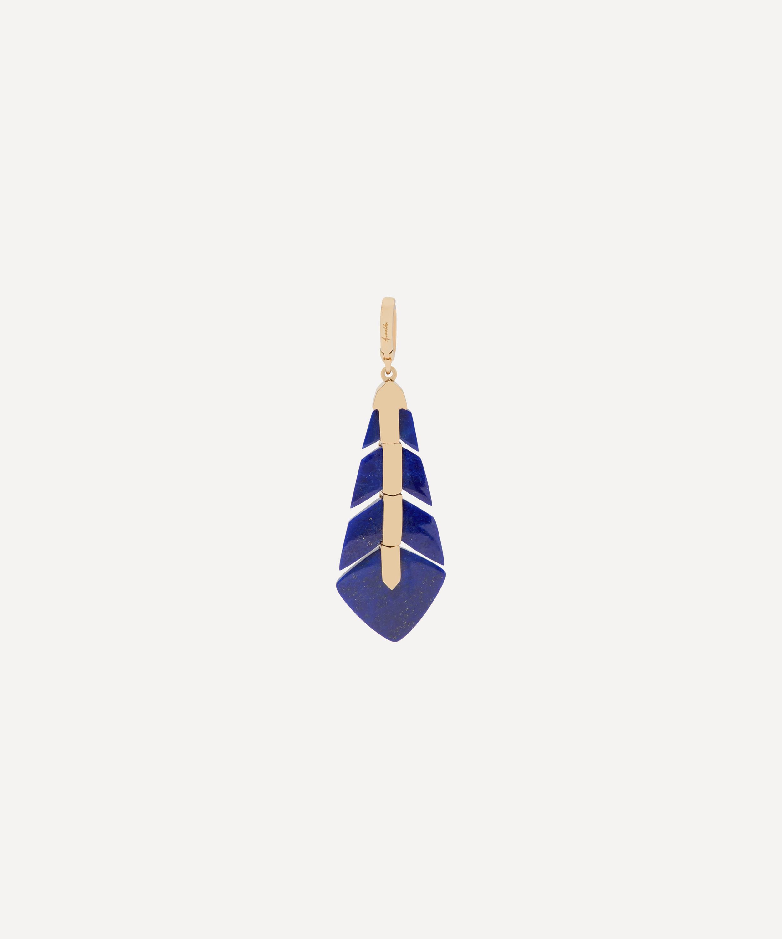 Annoushka - 18ct Gold Flight Feather Lapis Lazuli Charm image number 2