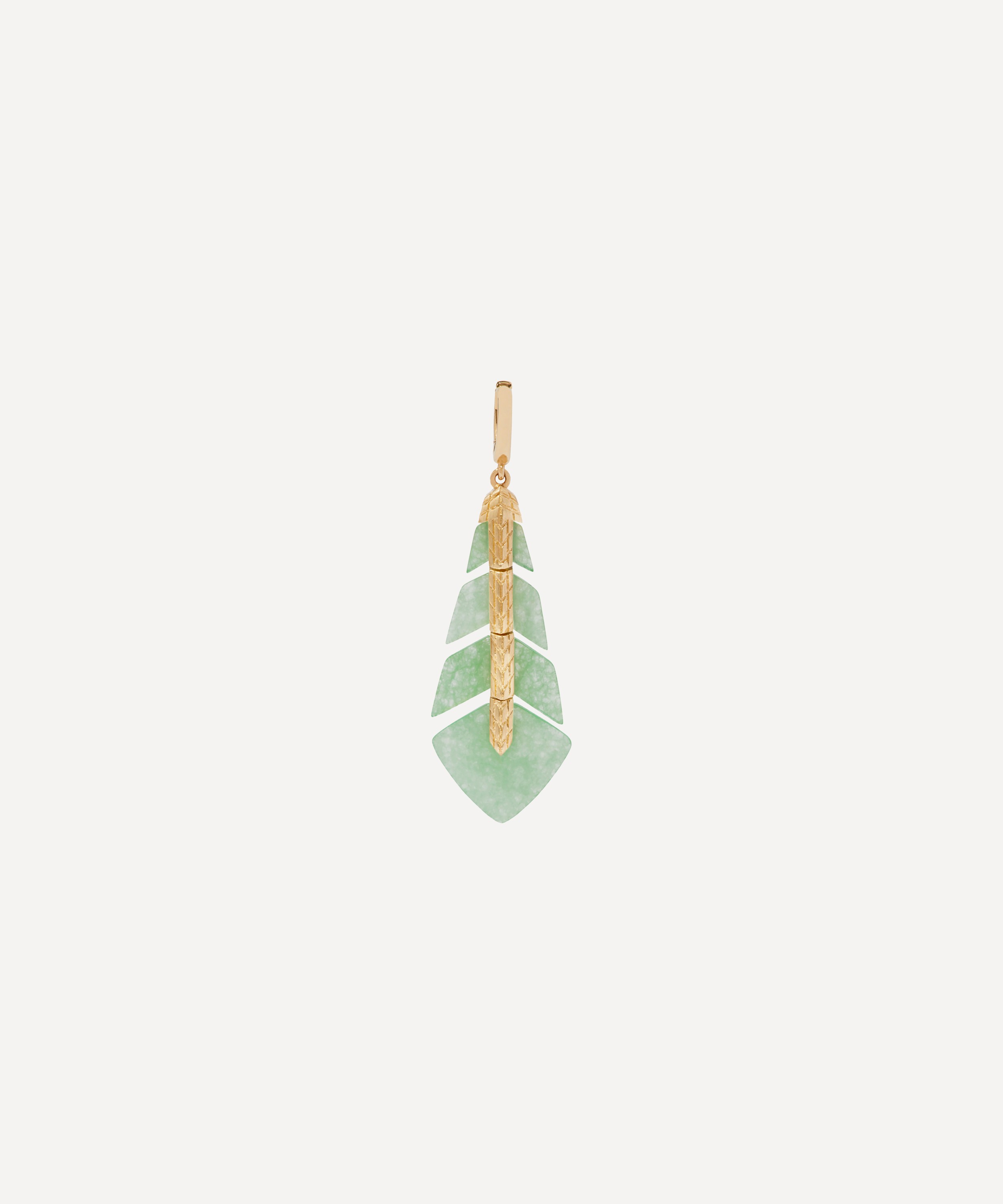 Annoushka - 18ct Gold Flight Feather Jade Charm image number 0