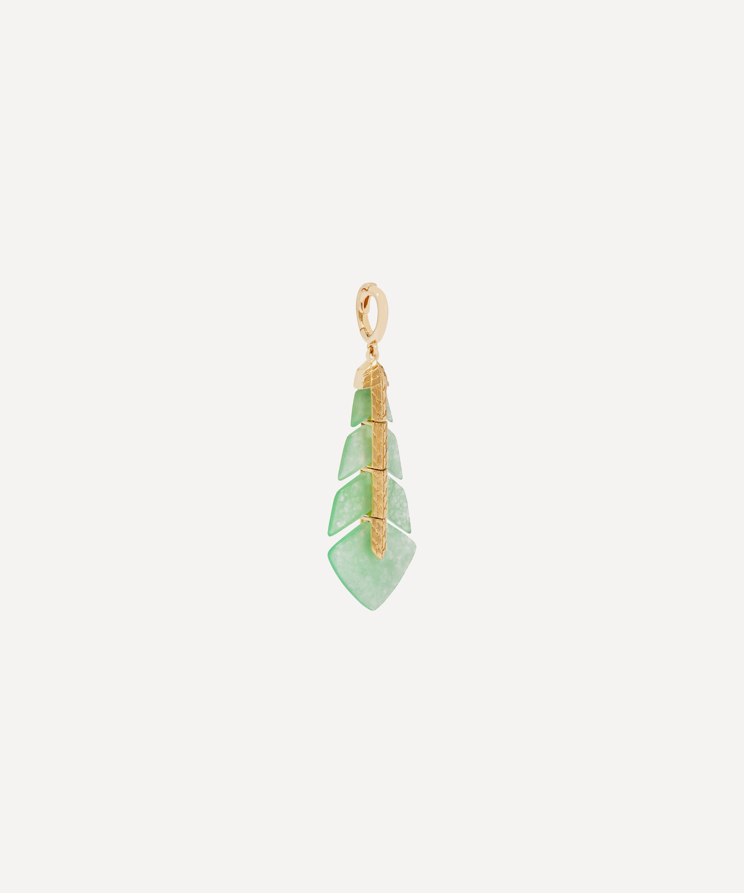 Annoushka - 18ct Gold Flight Feather Jade Charm image number 1