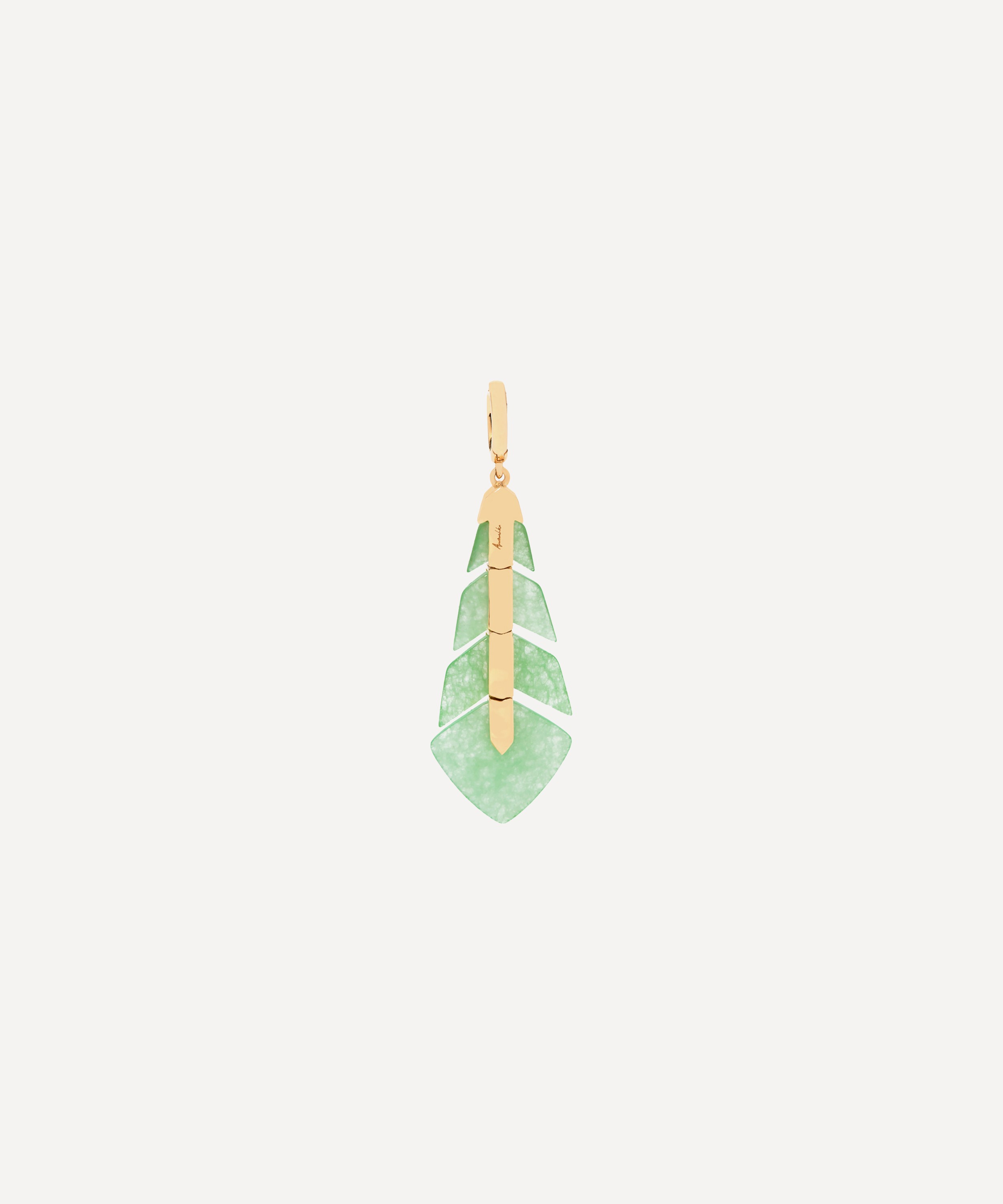 Annoushka - 18ct Gold Flight Feather Jade Charm image number 2
