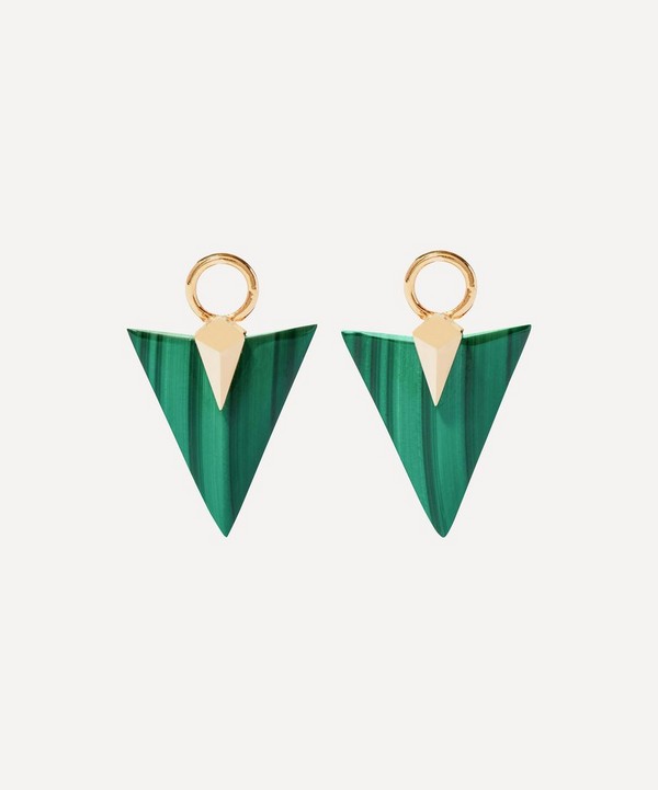 Annoushka - 18ct Gold Deco Arrow Malachite Earring Drops image number null