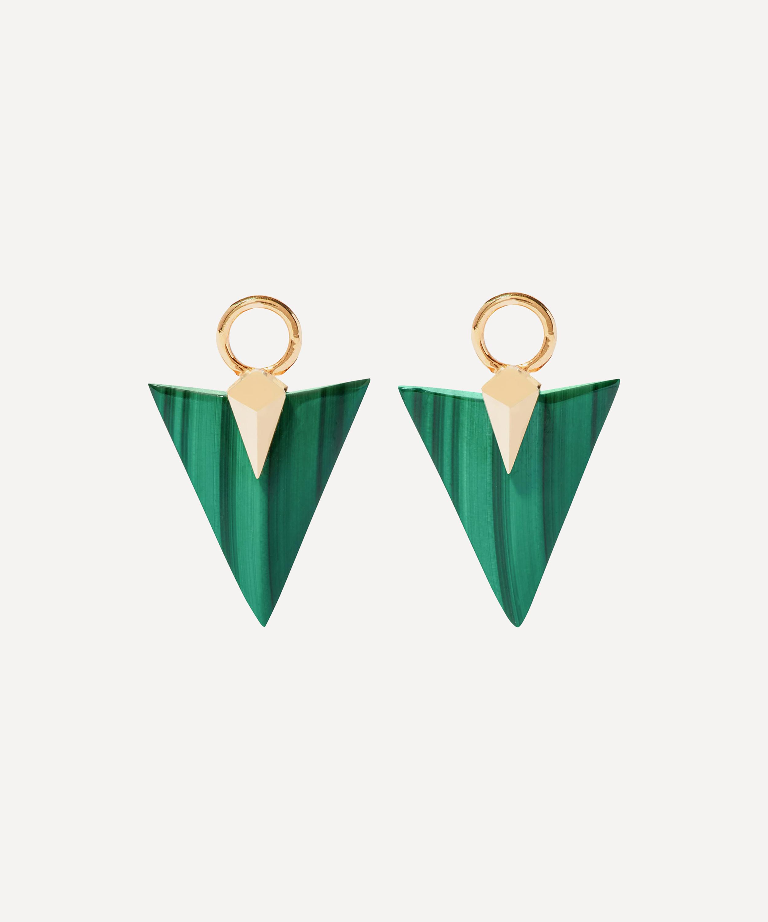 Annoushka - 18ct Gold Deco Arrow Malachite Earring Drops image number 0