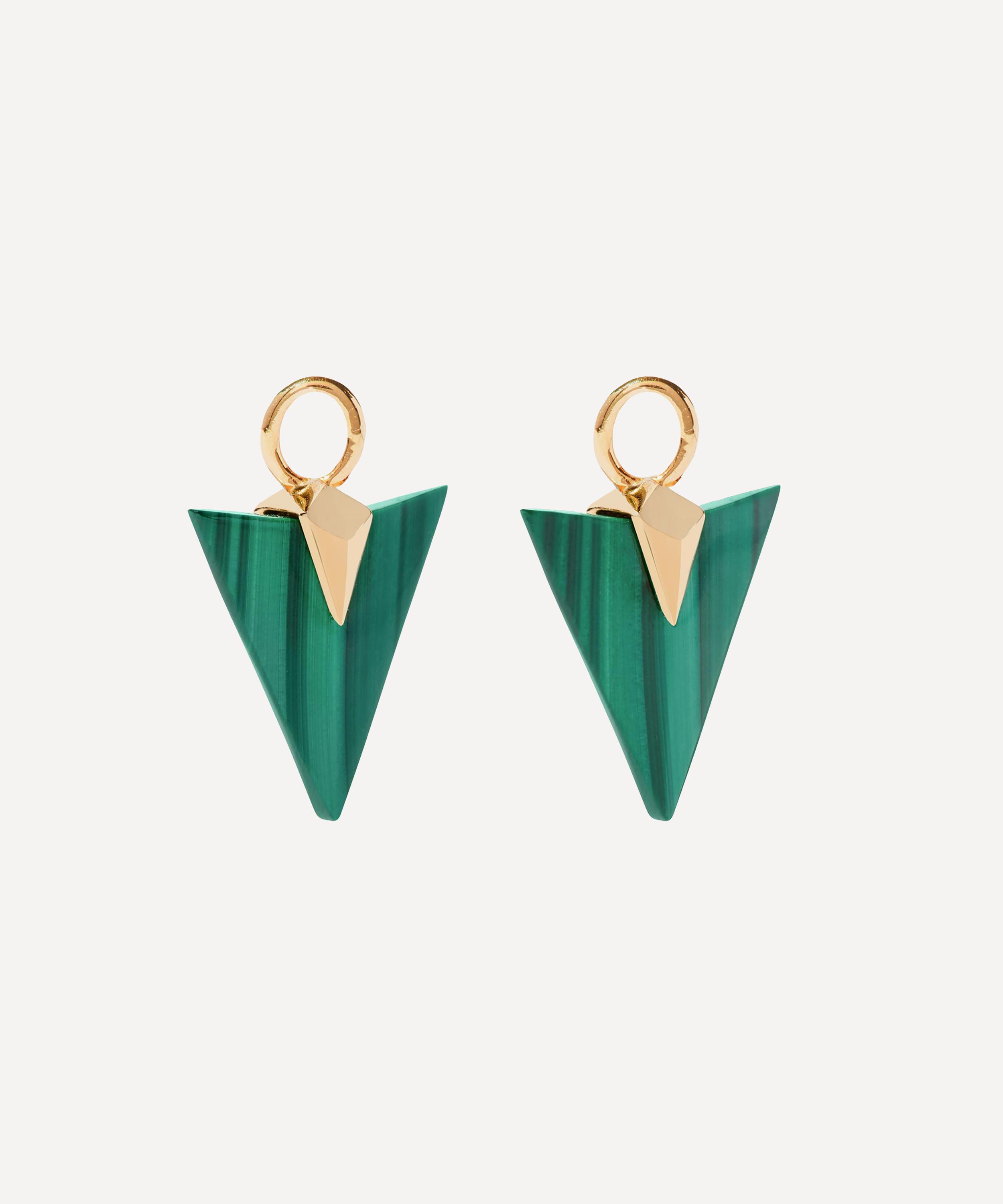 Annoushka - 18ct Gold Deco Arrow Malachite Earring Drops image number 1