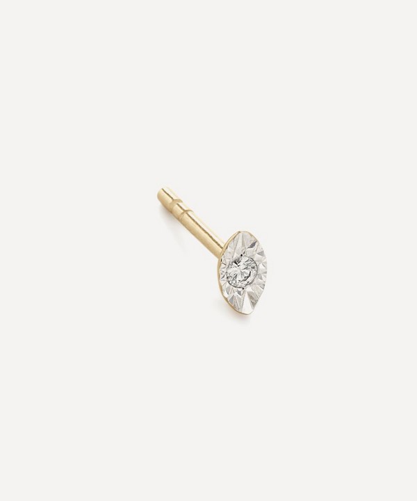 Monica Vinader - 14ct Gold Diamond Marquise Stud Earring image number null