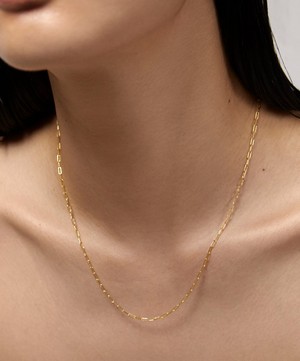 Monica Vinader - 14ct Gold Paperclip Chain Necklace image number 1