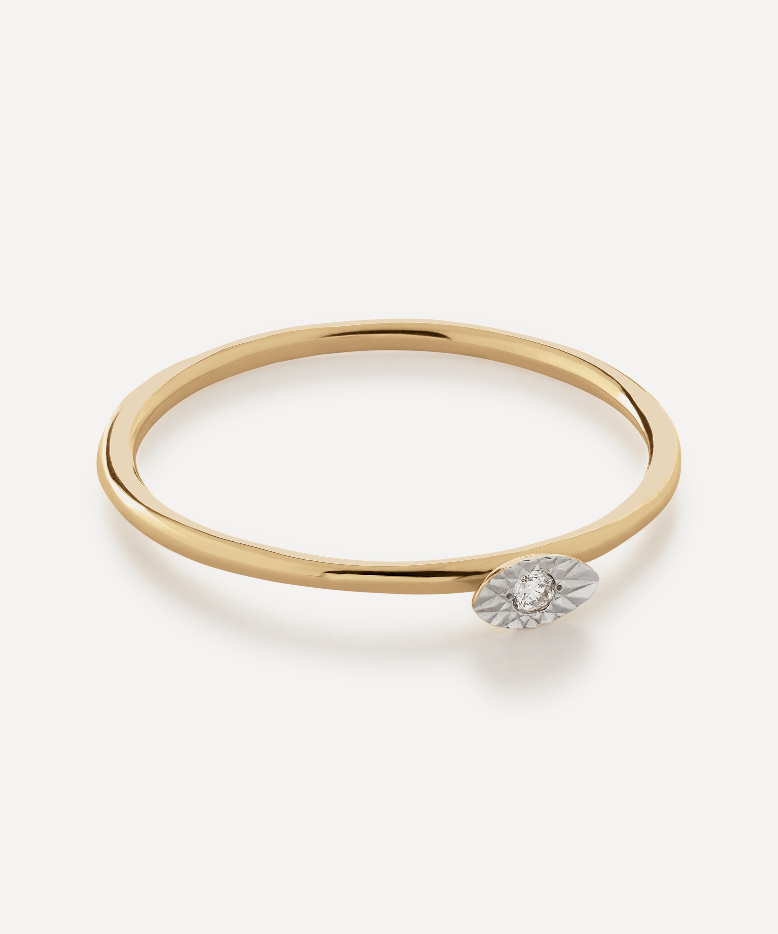 Monica Vinader - 14ct Gold Diamond Marquise Stacking Ring image number 0