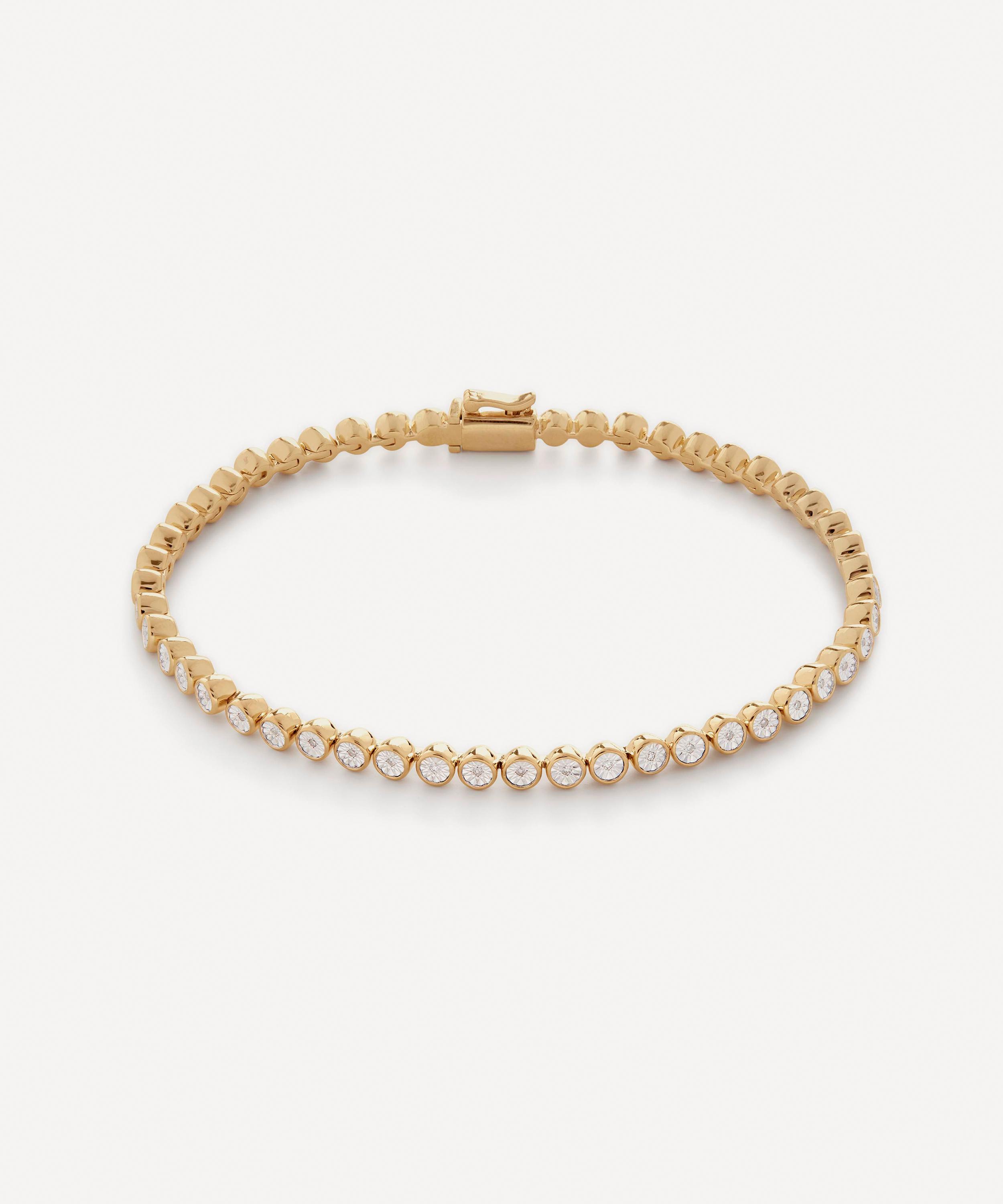 Monica Vinader - 18ct Gold-Plated Vermeil Silver Diamond Essential Tennis Bracelet image number 0