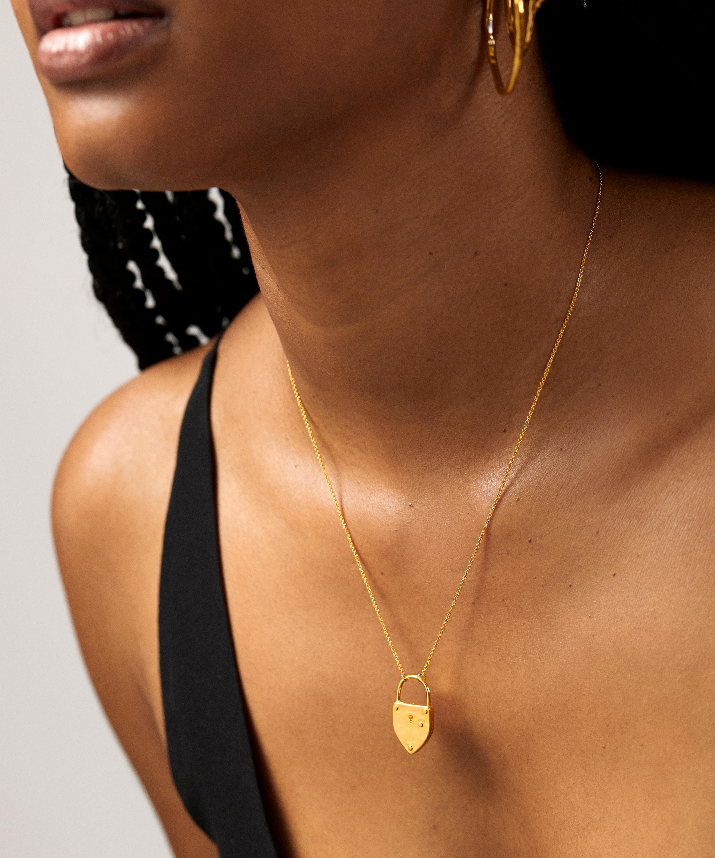 Tiny Lock Necklace Gold Filled + Vermeil