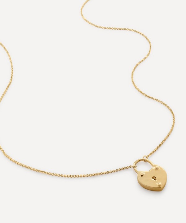 Monica Vinader - 18ct Gold-Plated Vermeil Silver Heart Padlock Pendant Necklace