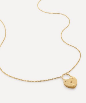 Monica Vinader - 18ct Gold-Plated Vermeil Silver Heart Padlock Pendant Necklace image number 0