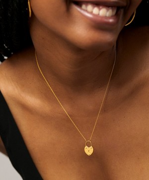 Monica Vinader - 18ct Gold-Plated Vermeil Silver Heart Padlock Pendant Necklace image number 1