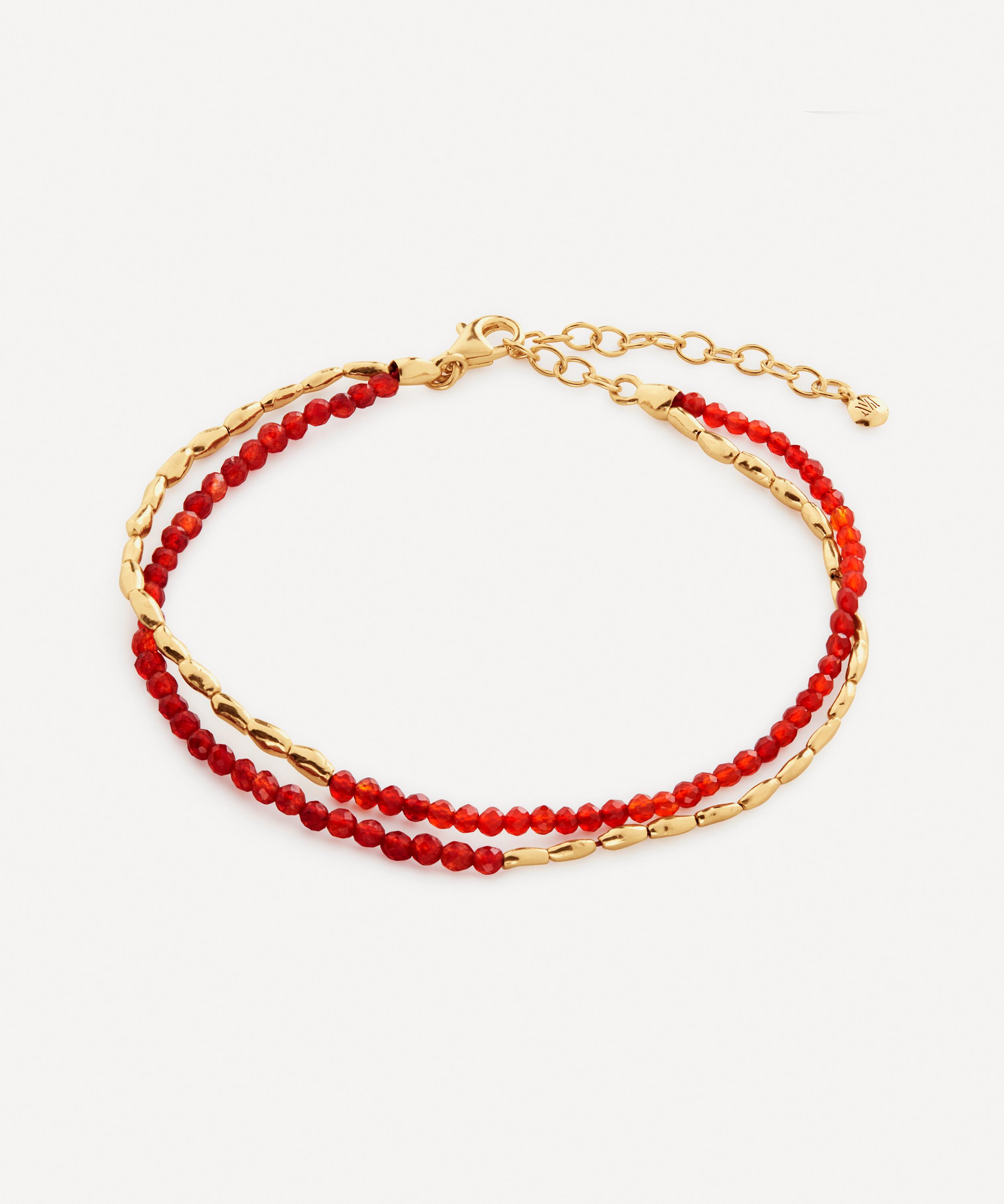 Monica Vinader - 18ct Gold-Plated Vermeil Silver Mini Nugget Gemstone Beaded Bracelet image number 0