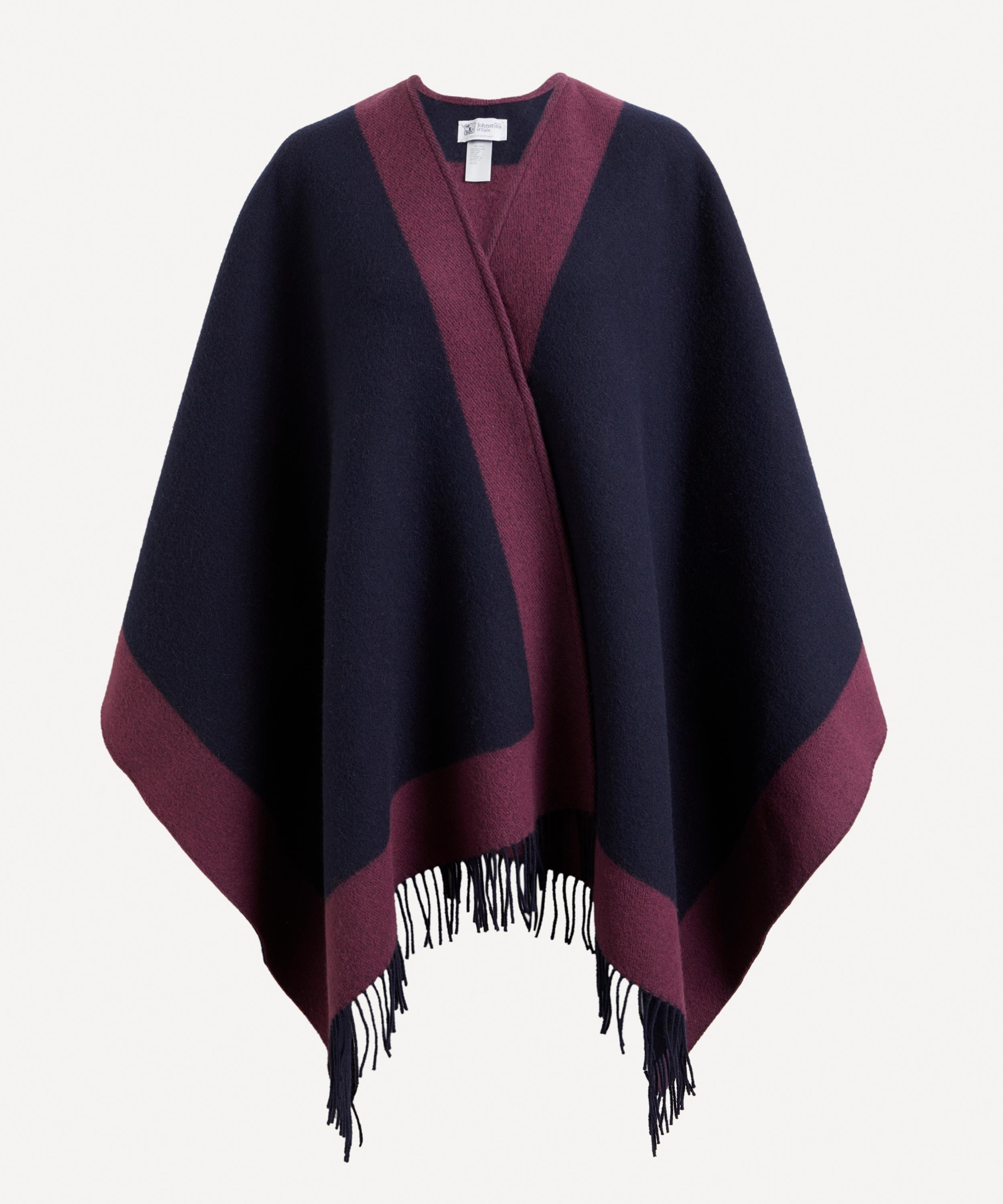Johnstons of Elgin - Lambswool Contrast Border Cape image number 0