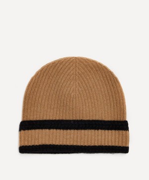 Johnstons of Elgin - Recycled Cashmere and Wool Ribbed Racking Stripe Hat image number 1