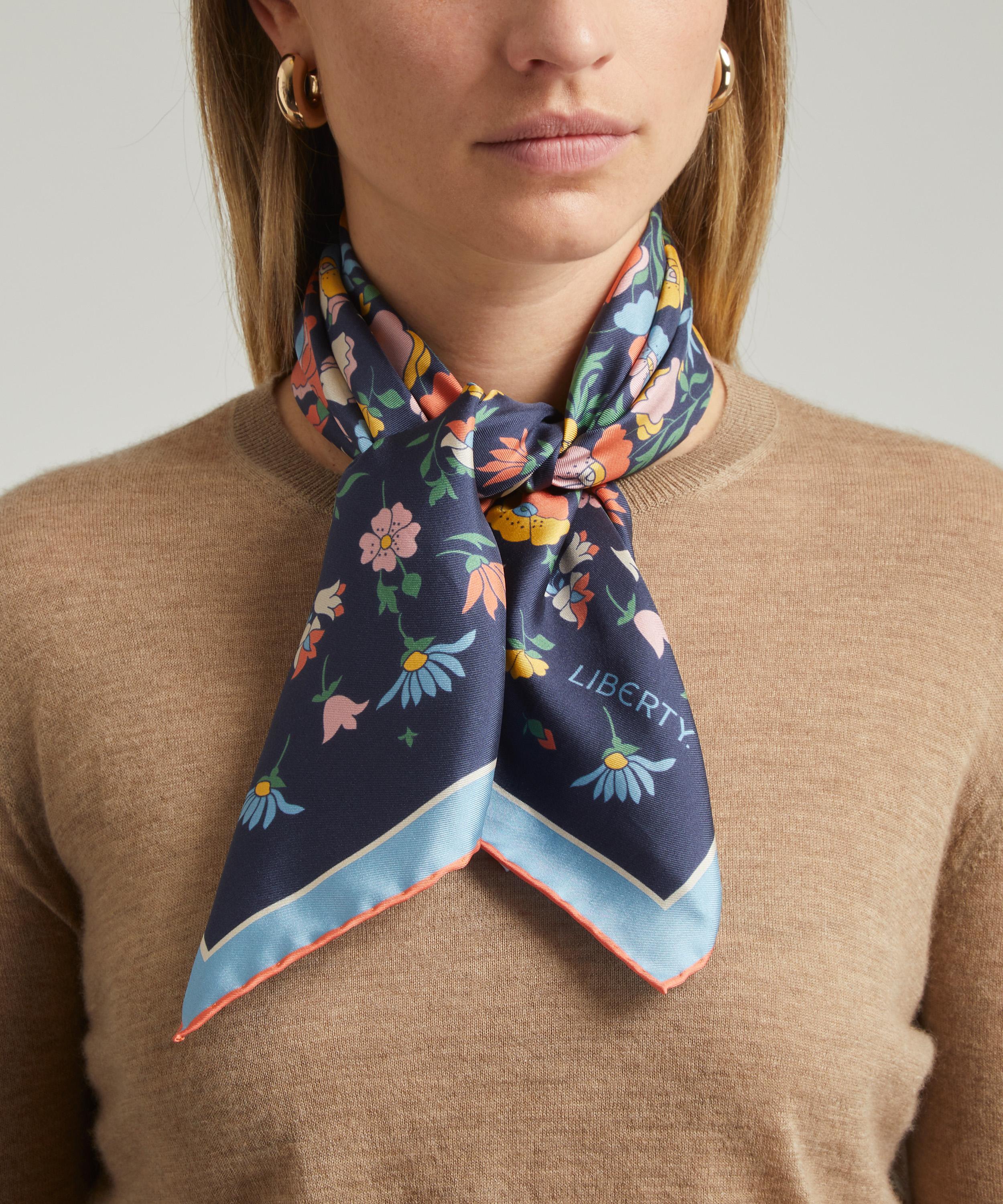 Liberty - Poppy Dawn Silk Twill Scarf image number 1