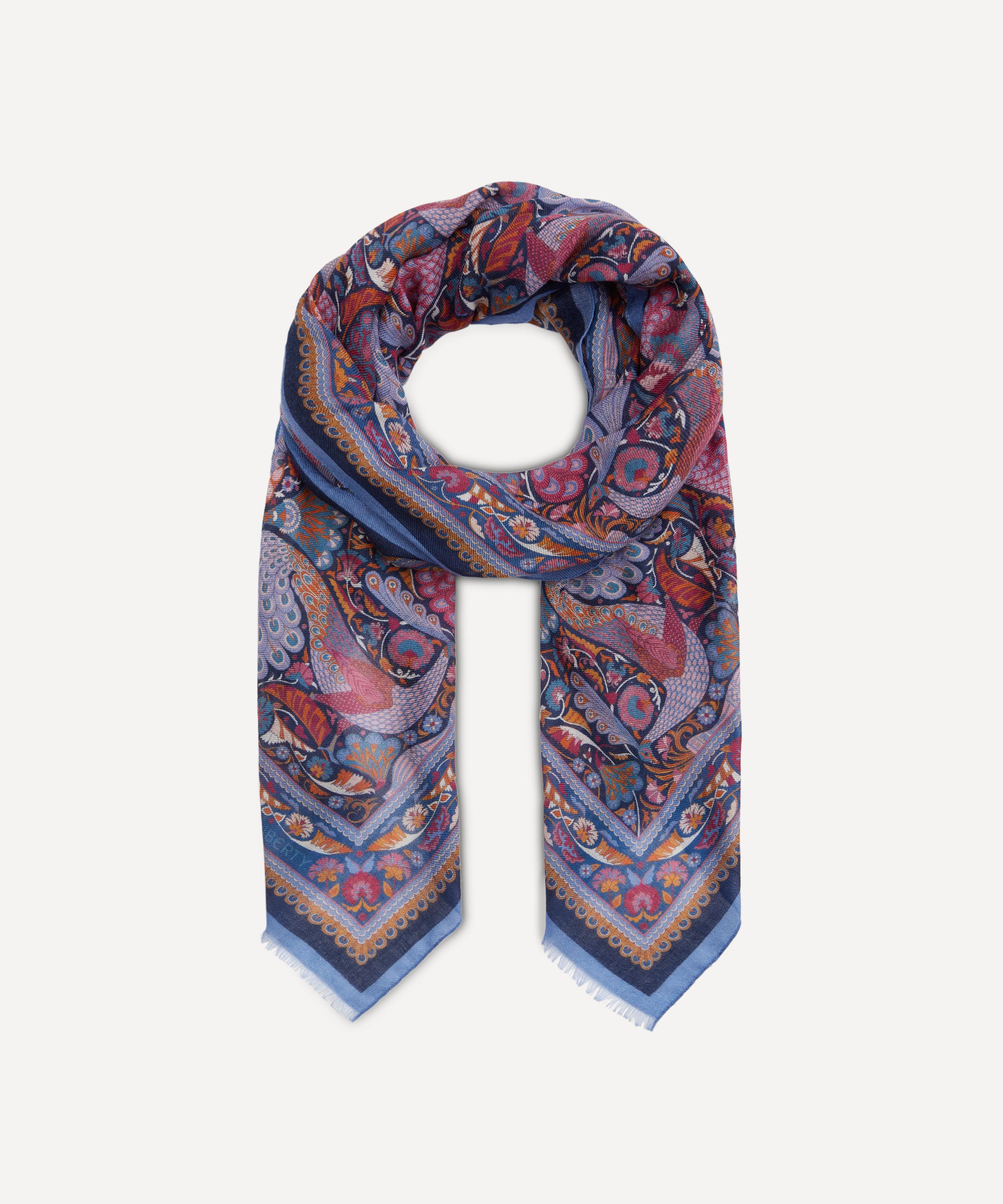 Liberty - Peacock Garden Cashmere-Wool Scarf image number 2