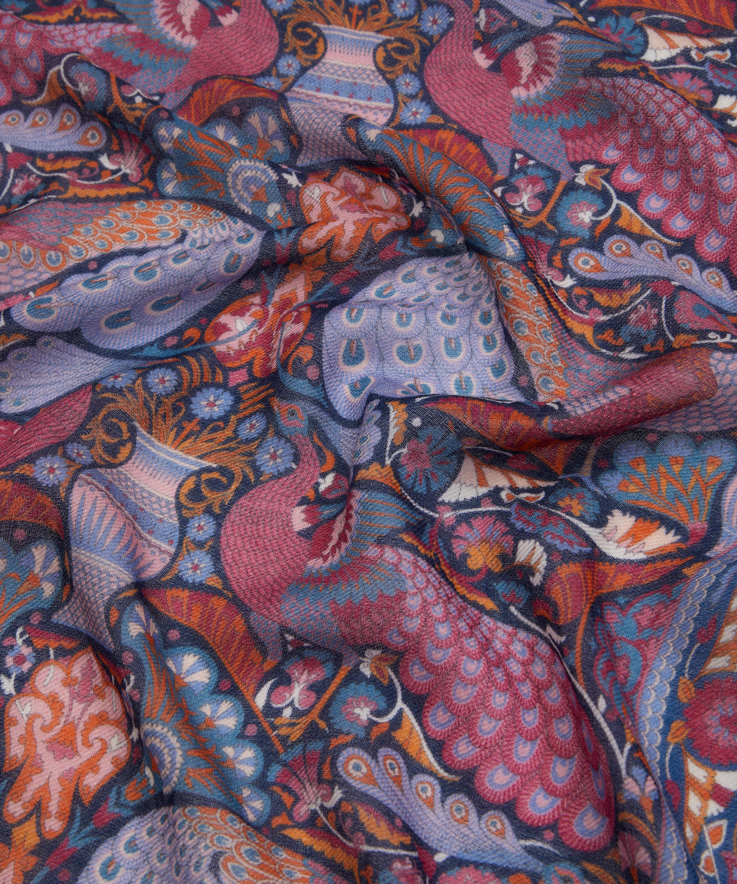 Liberty - Peacock Garden Cashmere-Wool Scarf image number 4