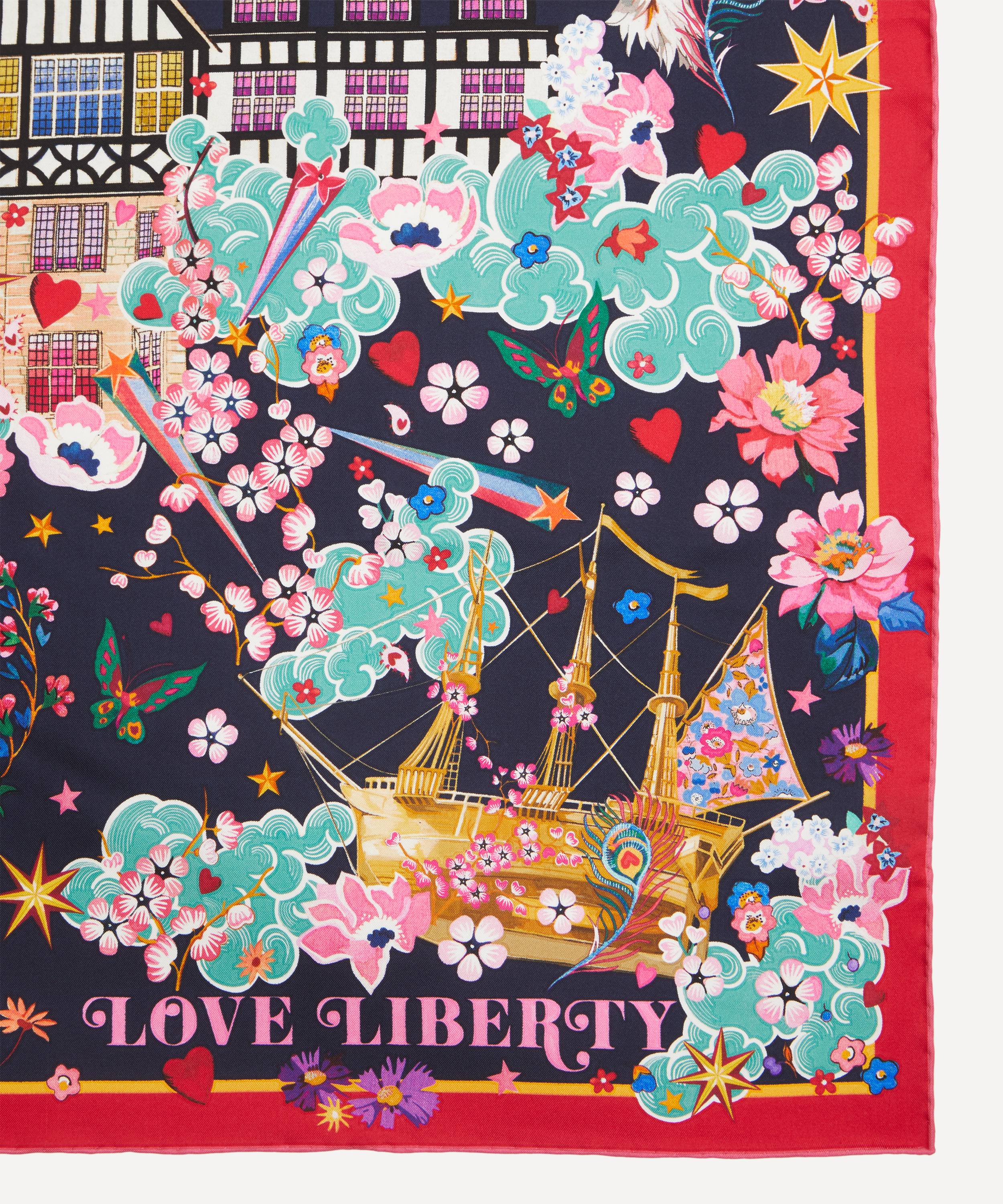 417 LIBERTY ヘラ 100x100cm シルク ツイ ル スカーフ smcint.com