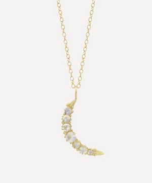 Acanthus - 14ct Gold Lunette Moonstone Pendant Necklace image number 0