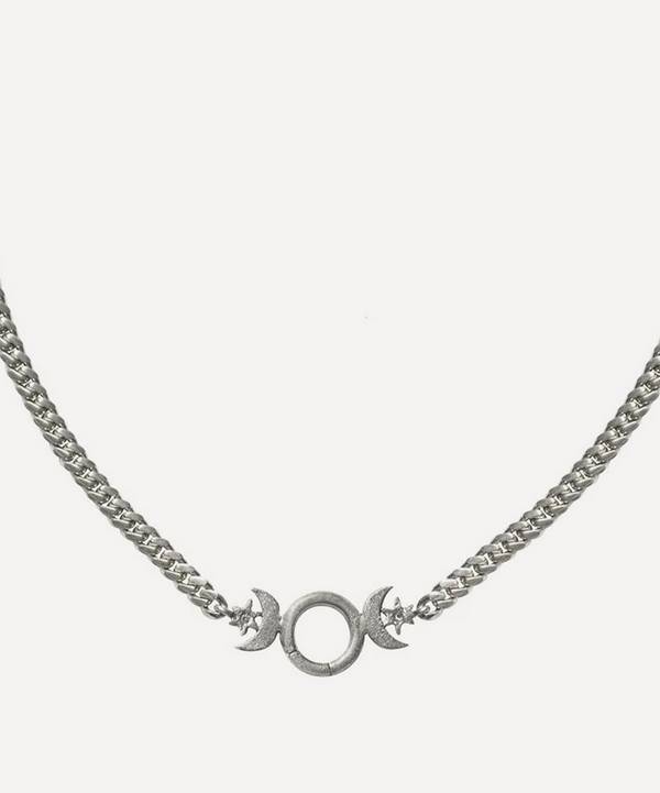 Acanthus - Antiqued Silver Goddess Charm Holder Necklace