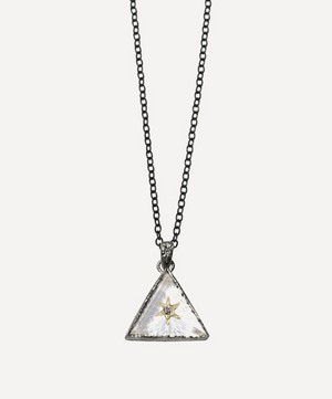 Acanthus - Oxidised Silver North Star Triangle Quartz Amulet Pendant Necklace image number 0
